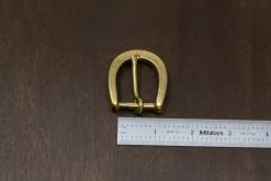 Japanese Brass Heel Bar Buckle (Chunky) -Leather shop Japanese Brass Chunky Buckle Spread 25mm