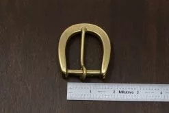 Japanese Brass Heel Bar Buckle (Chunky) -Leather shop Japanese Brass Chunky Buckle Spread 35mm