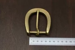 Japanese Brass Heel Bar Buckle (Chunky) -Leather shop Japanese Brass Chunky Buckle Spread 40mm 2