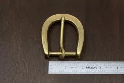 Japanese Brass Heel Bar Buckle (Chunky) -Leather shop Japanese Brass Chunky Buckle Spread 40mm